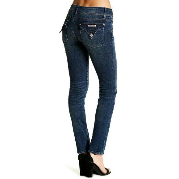 Hudson Button Flap Pocket Mid-rise Skinny Jeans Dark Denim Size 29 - Picture 2 of 6